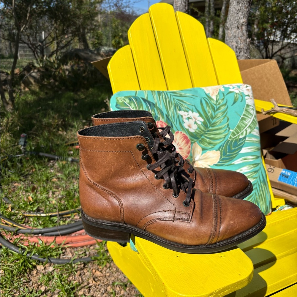 Thursday Boot Company Brown Leather Lace-Up Ankle Boots - Picture 2 of 6